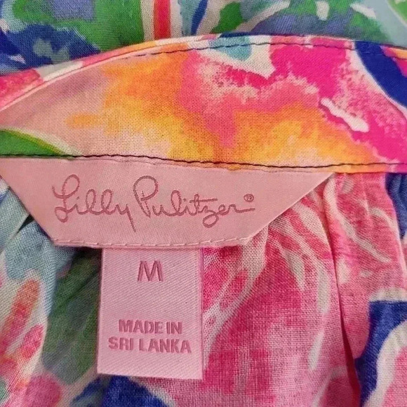 Lilly Pulitzer Martinique Jungle Utopia V Neck Top Size Medium - Picture 9 of 11